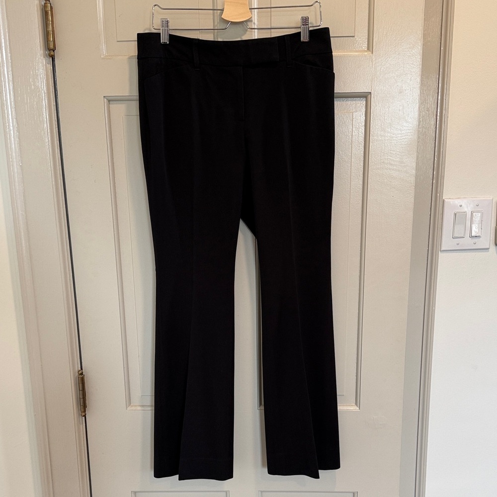 White House Black Market‎ Classic Black Flare Leg Pants Size 8S